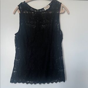 Laundry By Shelli Segal Black Lace Sleeveless Blouse